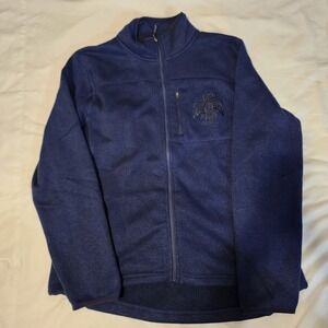 Princess Cruises Alaska Blue Embroidered Fleece Full Zip Jacket Mock Neck Long L